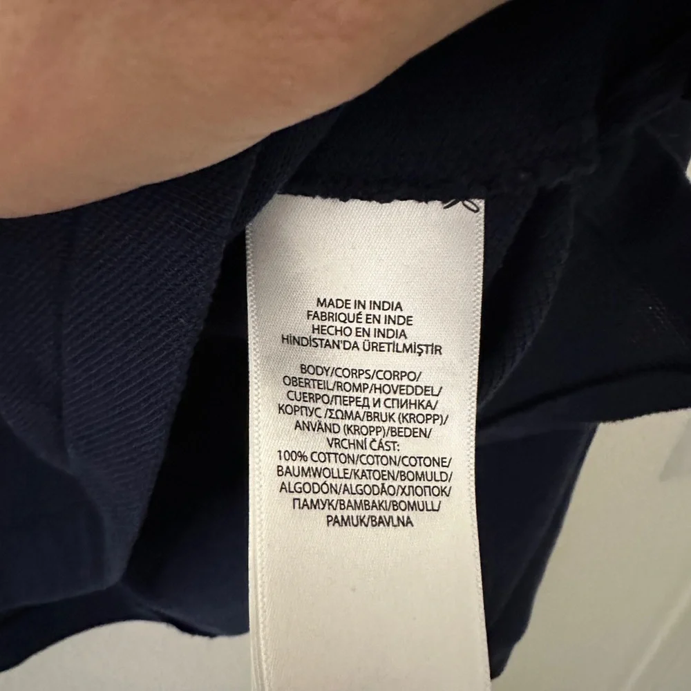 POLO RALPH LAUREN - Navy Long Sleeve Cropped Polo Shirt - Picture 5 of 6